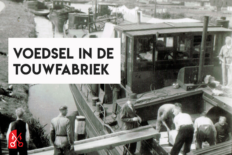 Het lossen van levensmiddelen bij de Touwfabriek