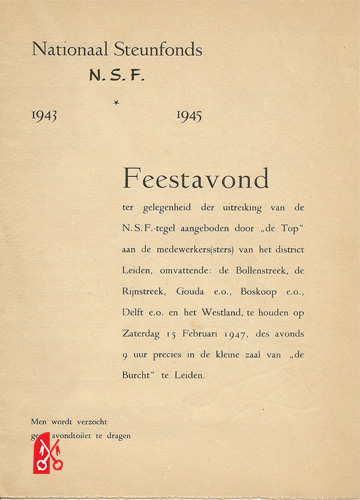 Feestprogramma Nationaal Steunfonds 1947